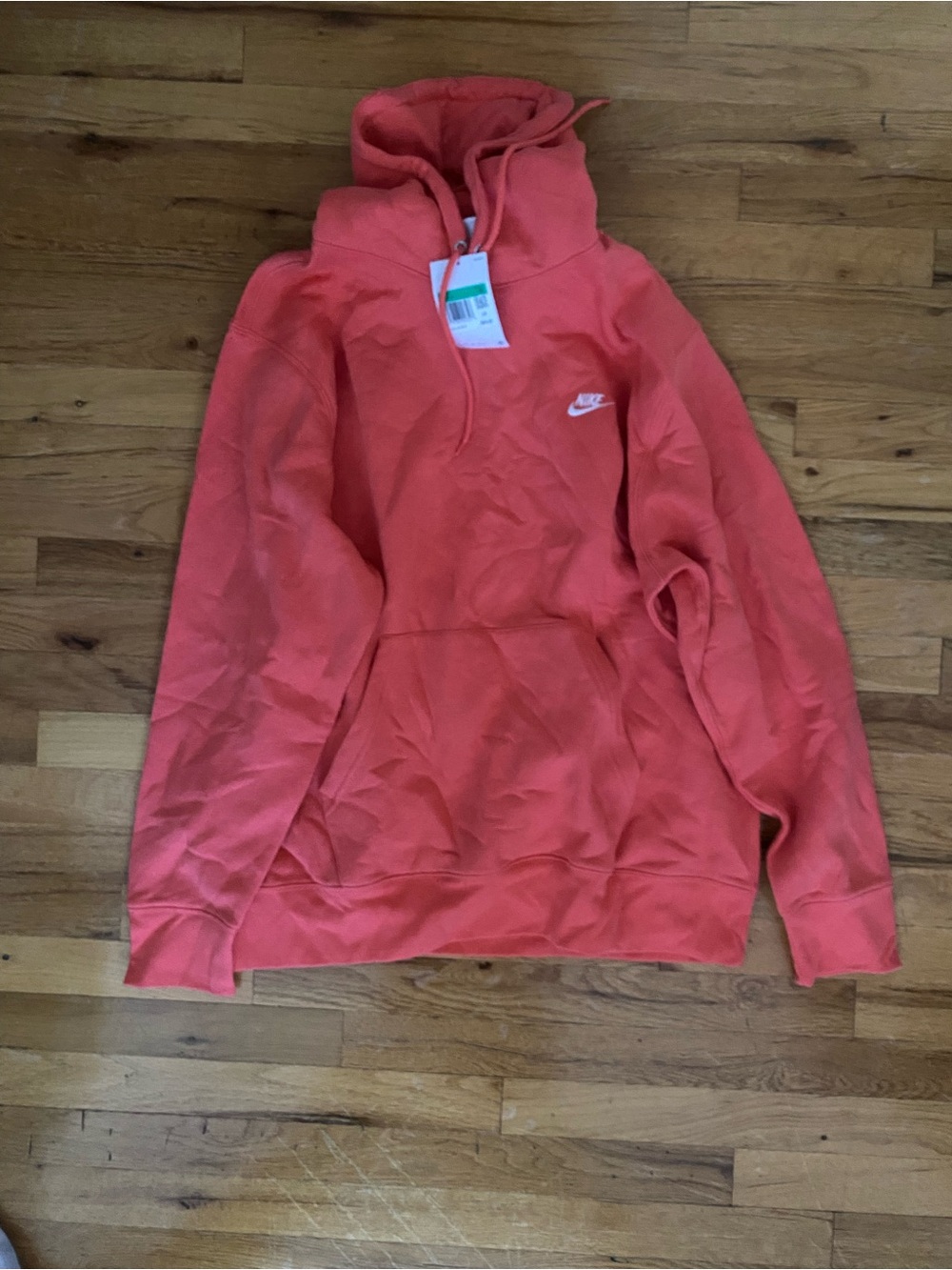 Nike Women's Coral-Orange Pullover Hoodie Sweatshirt